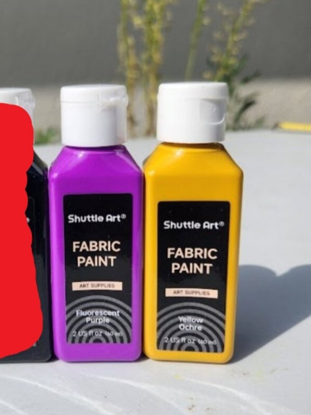 NEW Shuttle Art Fabric Paint 4 Colors Permanent Soft Fabric Paint in Bottles No